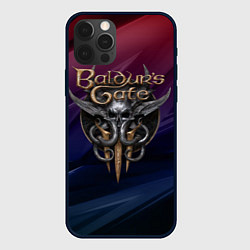 Чехол для iPhone 12 Pro Max Baldurs Gate 3 logo geometry, цвет: 3D-черный