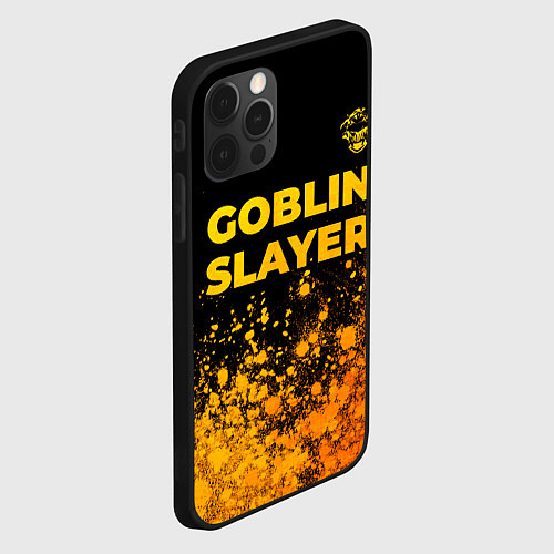 Чехол iPhone 12 Pro Max Goblin Slayer - gold gradient: символ сверху / 3D-Черный – фото 2