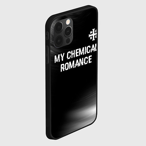 Чехол iPhone 12 Pro Max My Chemical Romance glitch на темном фоне: символ / 3D-Черный – фото 2