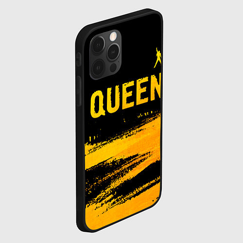 Чехол iPhone 12 Pro Max Queen - gold gradient: символ сверху / 3D-Черный – фото 2