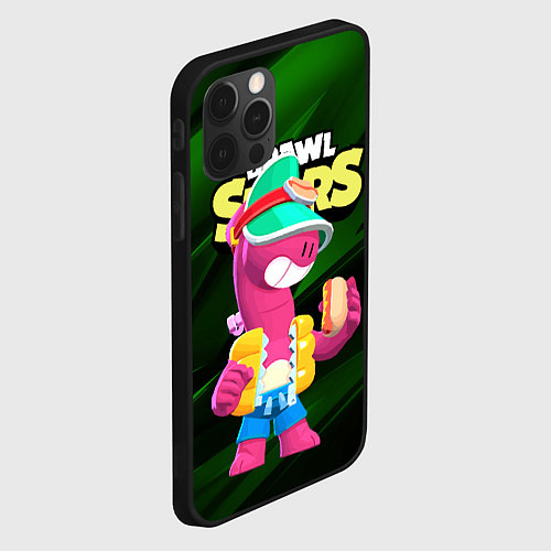 Чехол iPhone 12 Pro Max Doug Brawl stars dark green / 3D-Черный – фото 2