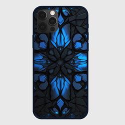 Чехол для iPhone 12 Pro Max Синий абстрактный узор на плитах, цвет: 3D-черный