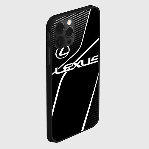 Чехол iPhone 12 Pro Max Lexus - white line / 3D-Черный – фото 2