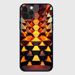 Чехол для iPhone 12 Pro Max Объемные кубы полигон, цвет: 3D-черный
