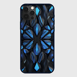 Чехол iPhone 12 Pro Max Синие объемные узоры