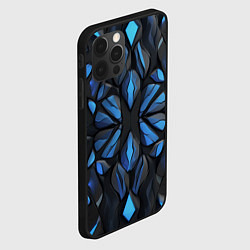 Чехол для iPhone 12 Pro Max Синие объемные узоры, цвет: 3D-черный — фото 2