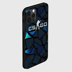 Чехол для iPhone 12 Pro Max CS GO blue black elements, цвет: 3D-черный — фото 2