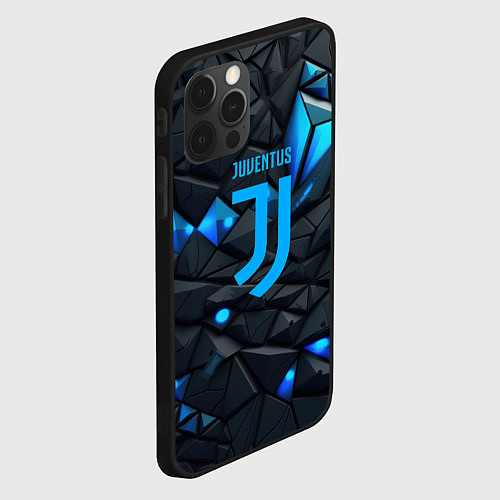 Чехол iPhone 12 Pro Max Blue logo Juventus / 3D-Черный – фото 2