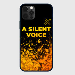 Чехол для iPhone 12 Pro Max A Silent Voice - gold gradient: символ сверху, цвет: 3D-черный
