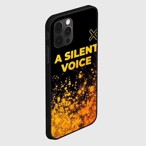 Чехол iPhone 12 Pro Max A Silent Voice - gold gradient: символ сверху / 3D-Черный – фото 2