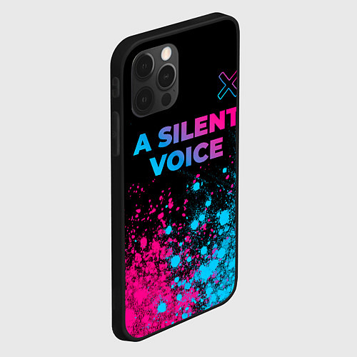 Чехол iPhone 12 Pro Max A Silent Voice - neon gradient: символ сверху / 3D-Черный – фото 2