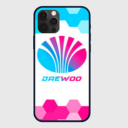 Чехол для iPhone 12 Pro Max Daewoo neon gradient style, цвет: 3D-черный