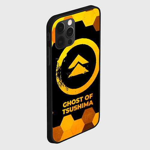 Чехол iPhone 12 Pro Max Ghost of Tsushima - gold gradient / 3D-Черный – фото 2