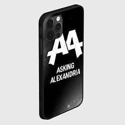 Чехол для iPhone 12 Pro Max Asking Alexandria glitch на темном фоне, цвет: 3D-черный — фото 2