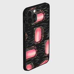 Чехол для iPhone 12 Pro Max Прямоугольник линии и стрелки, цвет: 3D-черный — фото 2