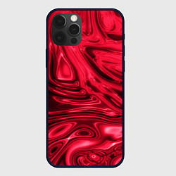 Чехол iPhone 12 Pro Max Абстракция плазма красный