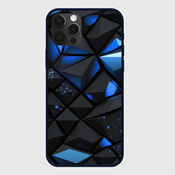 Чехол iPhone 12 Pro Max Blue black texture