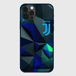 Чехол для iPhone 12 Pro Max Juventus blue abstract logo, цвет: 3D-черный