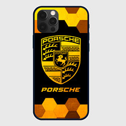 Чехол для iPhone 12 Pro Max Porsche - gold gradient, цвет: 3D-черный