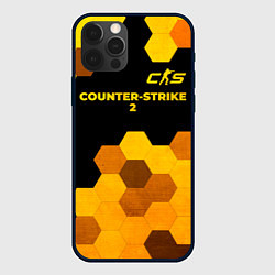 Чехол для iPhone 12 Pro Max Counter-Strike 2 - gold gradient: символ сверху, цвет: 3D-черный
