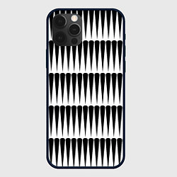 Чехол для iPhone 12 Pro Max Объемная полосатая геометрия, цвет: 3D-черный