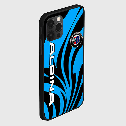 Чехол iPhone 12 Pro Max Alpina - blue colors / 3D-Черный – фото 2