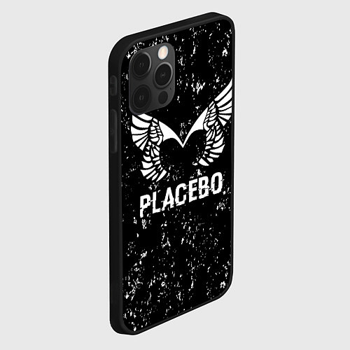 Чехол iPhone 12 Pro Max Placebo glitch на темном фоне / 3D-Черный – фото 2