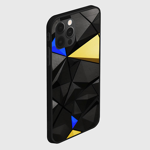 Чехол iPhone 12 Pro Max Black yellow elements / 3D-Черный – фото 2