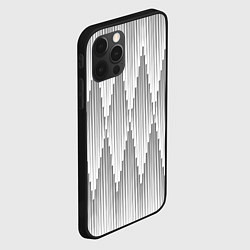 Чехол для iPhone 12 Pro Max Серые длинные ромбы, цвет: 3D-черный — фото 2