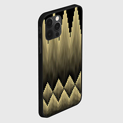Чехол для iPhone 12 Pro Max Золотые ромбы на черном, цвет: 3D-черный — фото 2