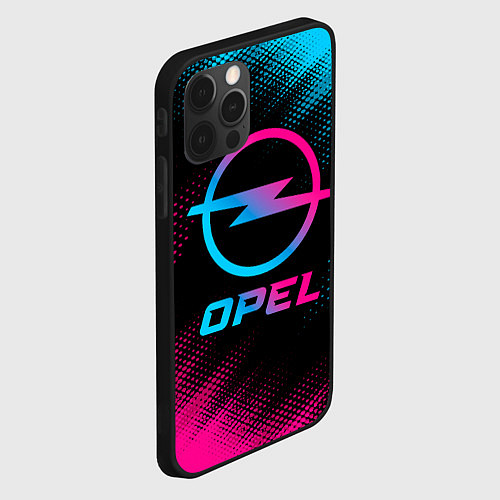 Чехол iPhone 12 Pro Max Opel - neon gradient / 3D-Черный – фото 2