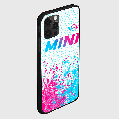 Чехол iPhone 12 Pro Max Mini neon gradient style: символ сверху / 3D-Черный – фото 2