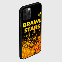 Чехол для iPhone 12 Pro Max Brawl Stars - gold gradient: символ сверху, цвет: 3D-черный — фото 2
