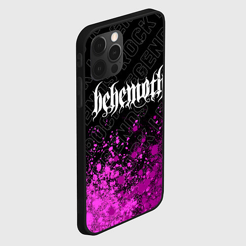 Чехол iPhone 12 Pro Max Behemoth rock legends: символ сверху / 3D-Черный – фото 2