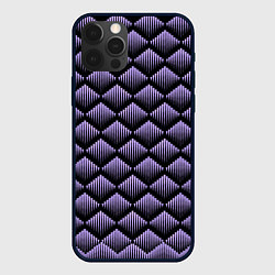 Чехол iPhone 12 Pro Max Фиолетовые выпуклые ромбы