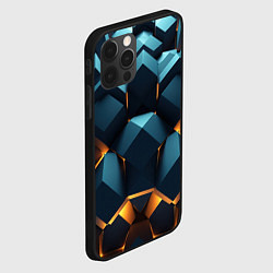 Чехол для iPhone 12 Pro Max Объемные неровные плиты, цвет: 3D-черный — фото 2