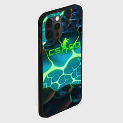 Чехол для iPhone 12 Pro Max CSGO разлом неоновых плит, цвет: 3D-черный — фото 2
