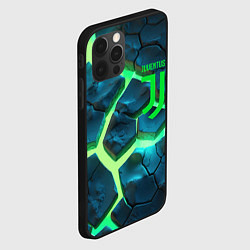 Чехол для iPhone 12 Pro Max Ювентус разлом зеленых плит, цвет: 3D-черный — фото 2