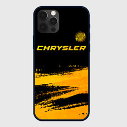 Чехол для iPhone 12 Pro Max Chrysler - gold gradient: символ сверху, цвет: 3D-черный
