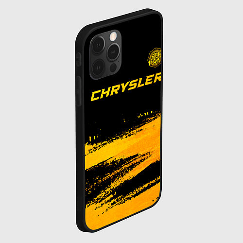 Чехол iPhone 12 Pro Max Chrysler - gold gradient: символ сверху / 3D-Черный – фото 2