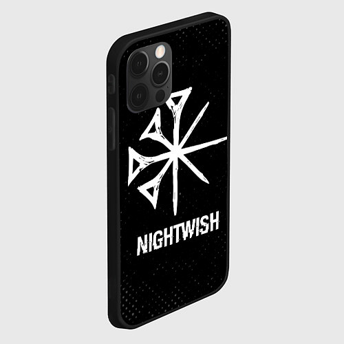 Чехол iPhone 12 Pro Max Nightwish glitch на темном фоне / 3D-Черный – фото 2