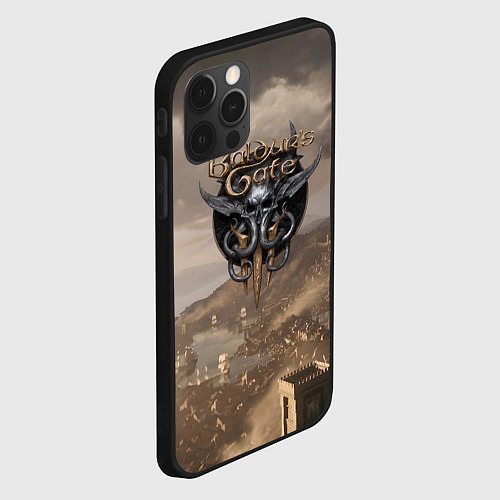 Чехол iPhone 12 Pro Max Baldurs Gate 3 Logo / 3D-Черный – фото 2