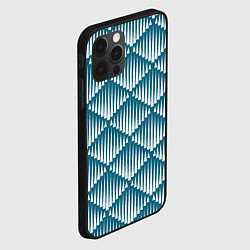 Чехол для iPhone 12 Pro Max Большие синие вдавленные ромбы, цвет: 3D-черный — фото 2