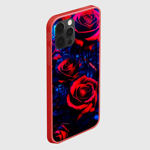 Чехол iPhone 12 Pro Max Красные розы cuberpank / 3D-Красный – фото 2