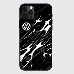 Чехол для iPhone 12 Pro Max Volkswagen - острые линии, цвет: 3D-черный