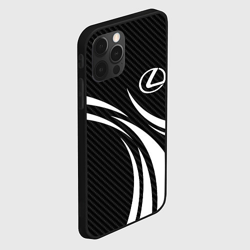 Чехол iPhone 12 Pro Max Lexus - carbon line / 3D-Черный – фото 2