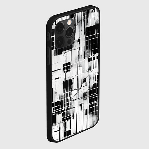 Чехол iPhone 12 Pro Max Кибер Сетка гранж / 3D-Черный – фото 2