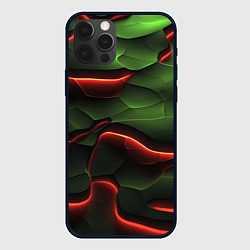 Чехол iPhone 12 Pro Max Объемные красно зеленые плиты