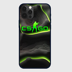 Чехол для iPhone 12 Pro Max CSGO green black logo, цвет: 3D-черный