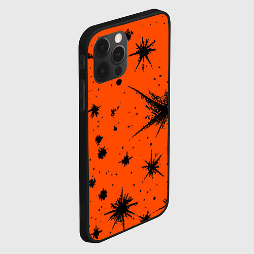 Чехол iPhone 12 Pro Max Огненный оранжевый абстракция / 3D-Черный – фото 2